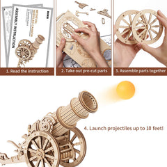 ROKR catapult with wheels moves like a trolley for portable target practice.