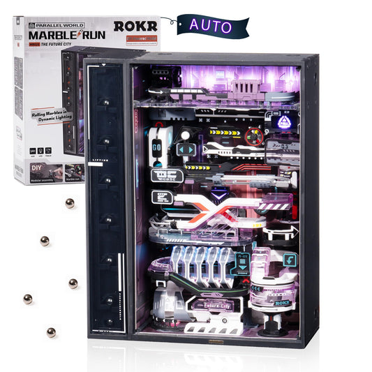 ROKR city module with track offers immersive cyberpunk styling for display and play.