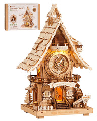 ROKR cuckoo clock model front view enhances shelf display and conversation