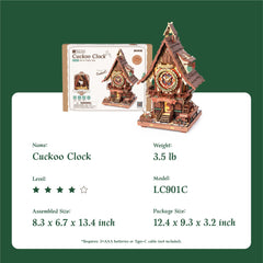 ROKR cuckoo clock puzzle instructions box and parts guide