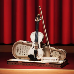 ROKR family assembly activity featuring a violin model fosters teamwork.