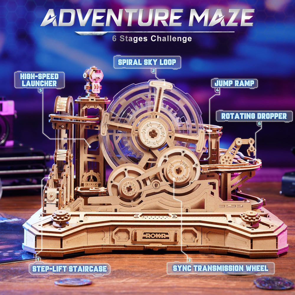 ROKR Gear Ball Challenge transparent circular maze provides full visibility of marble movement.