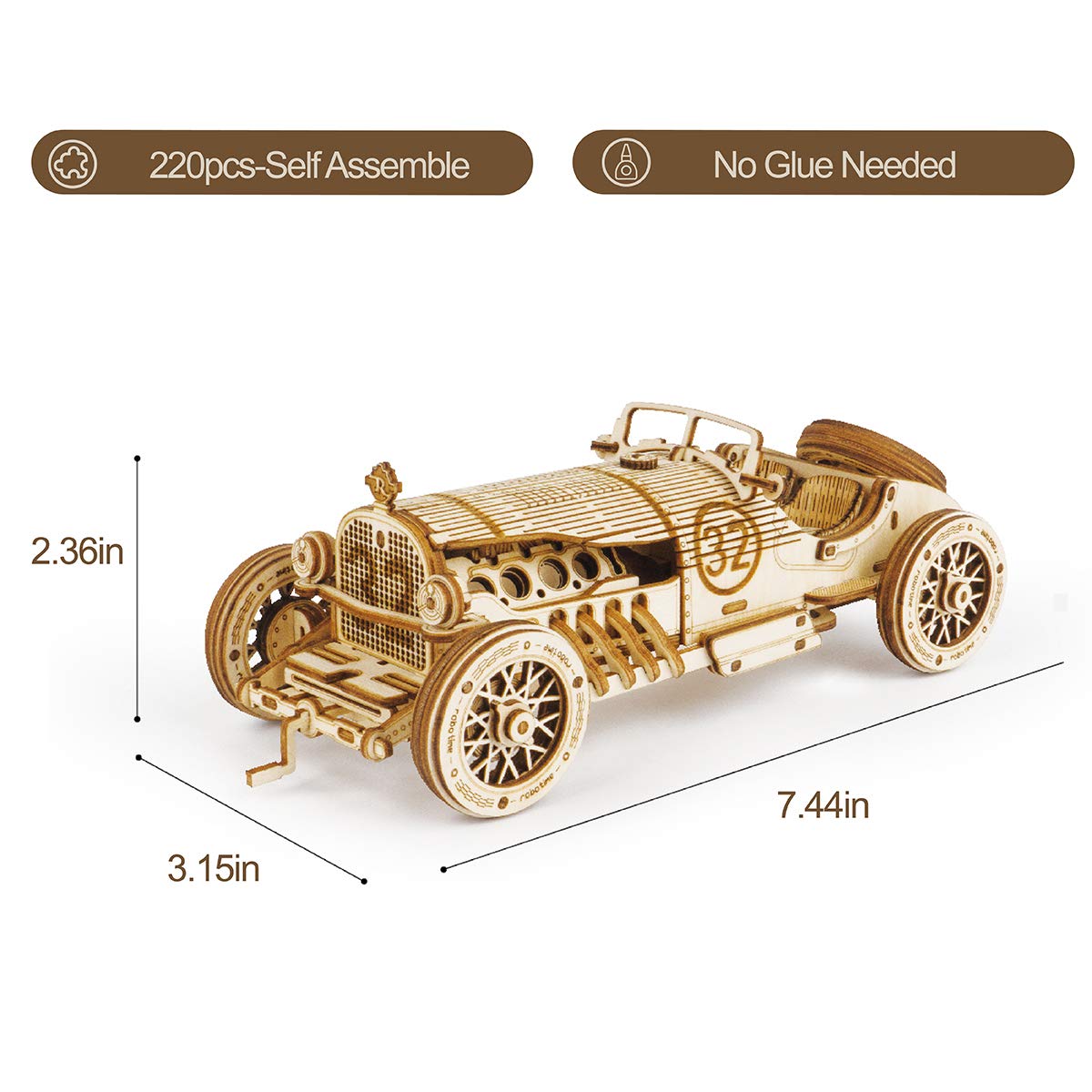 ROKR Grand Prix Car detailed instruction helps adults build with patience.