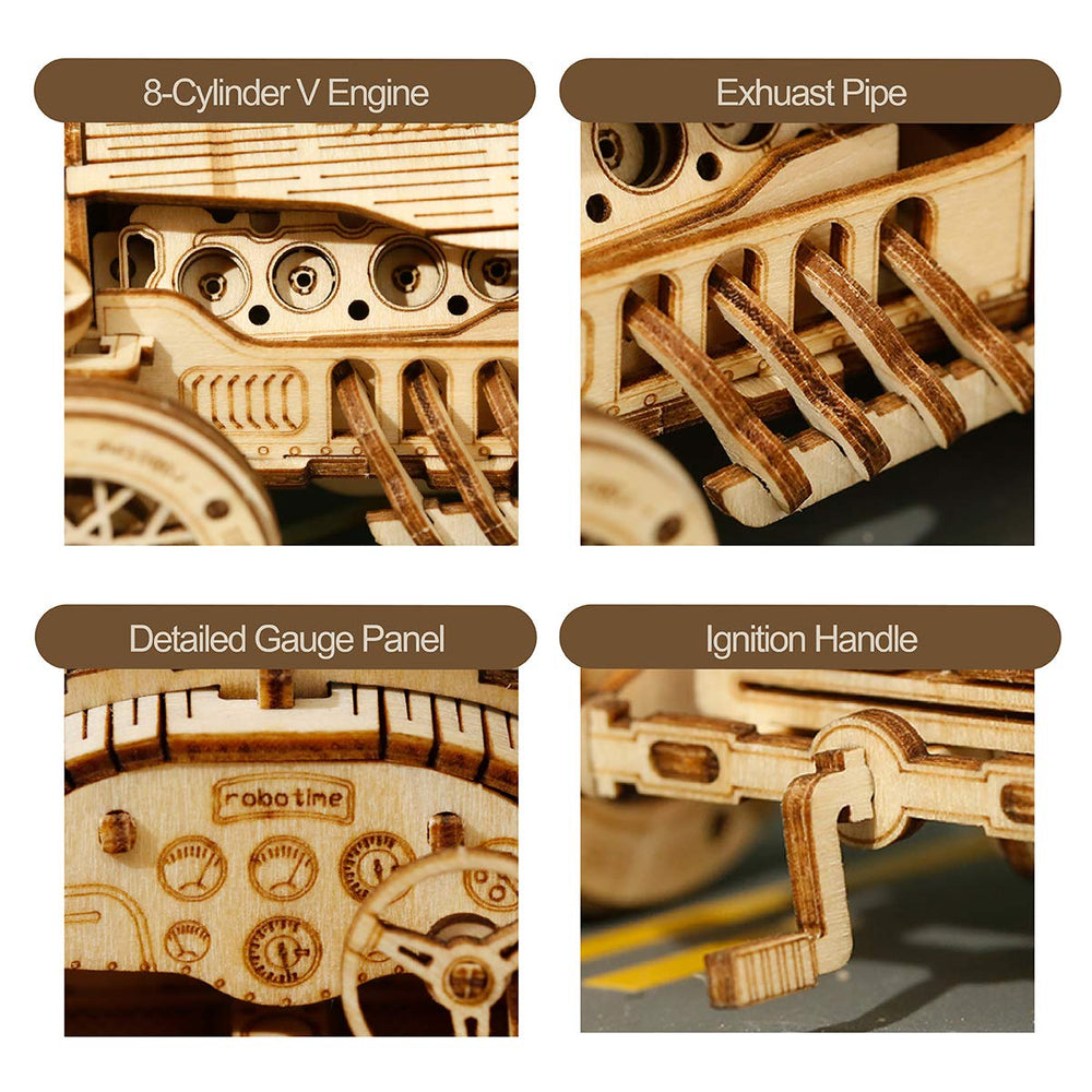 ROKR Grand Prix Car interlocking design highlights clever mechanisms without glue.