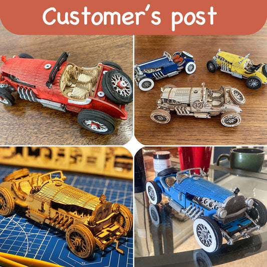 ROKR Grand Prix car kit assembly in progress demonstrates careful engineering