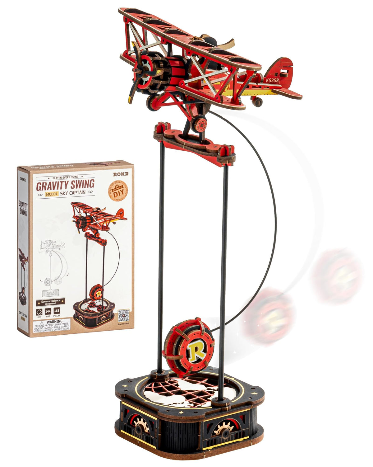 ROKR gravity swing model kit—display-ready, offering hands-on enjoyment.