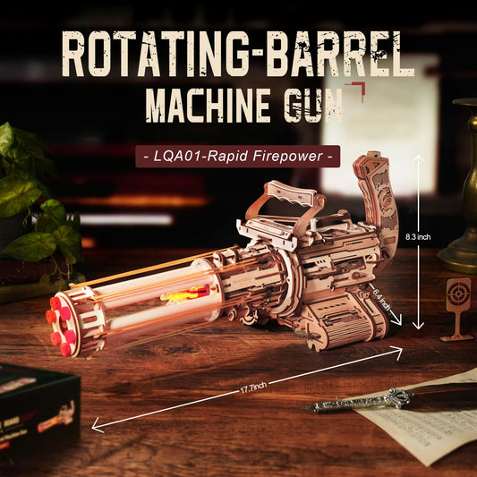 ROKR Gun 3D Puzzle electric-trigger detail demonstrates interactive build and precision