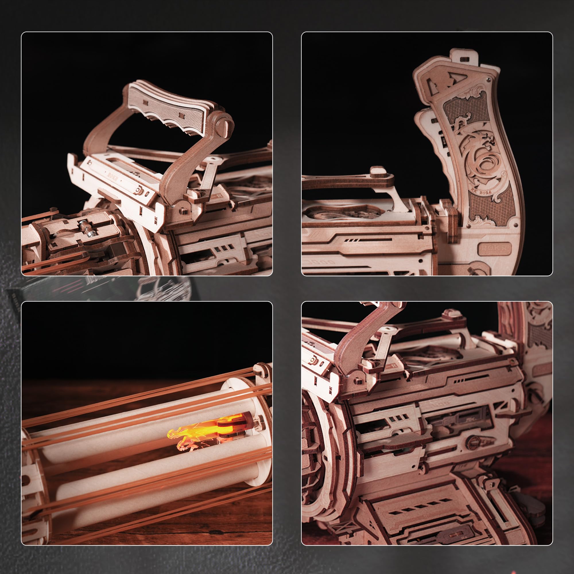 ROKR Gun 3D Puzzle no-glue laser-cut assembly for precise construction