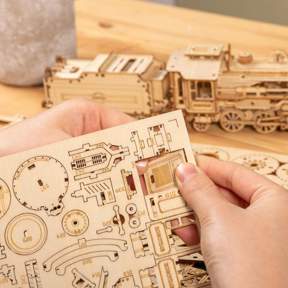 ROKR laser-cut plywood parts organized for a smooth, accurate build.