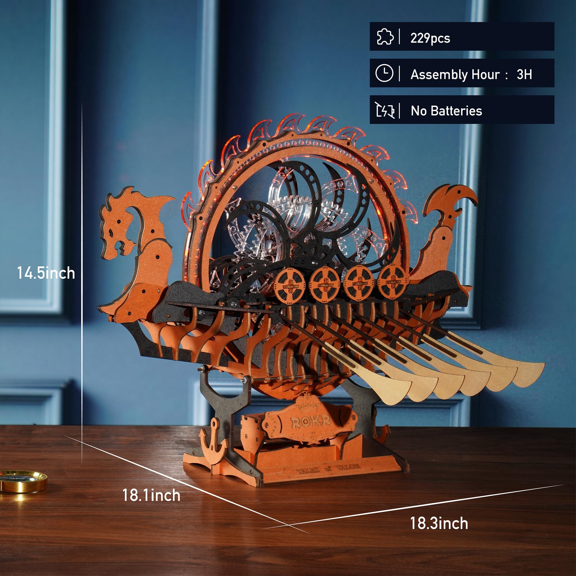 ROKR laser-cut precision parts ensure smooth, accurate assembly.