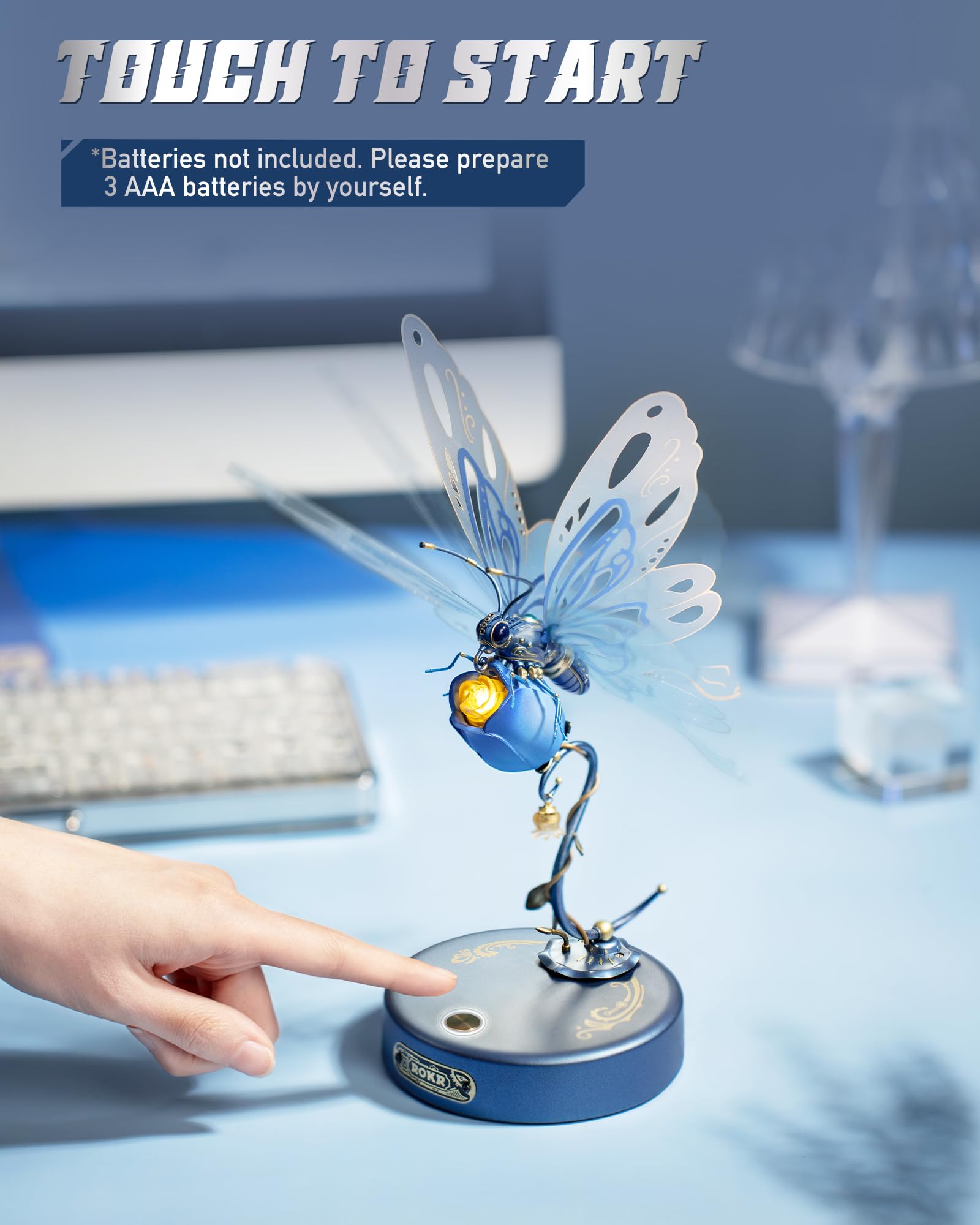 ROKR LED wings in motion show three lights and flutter effect