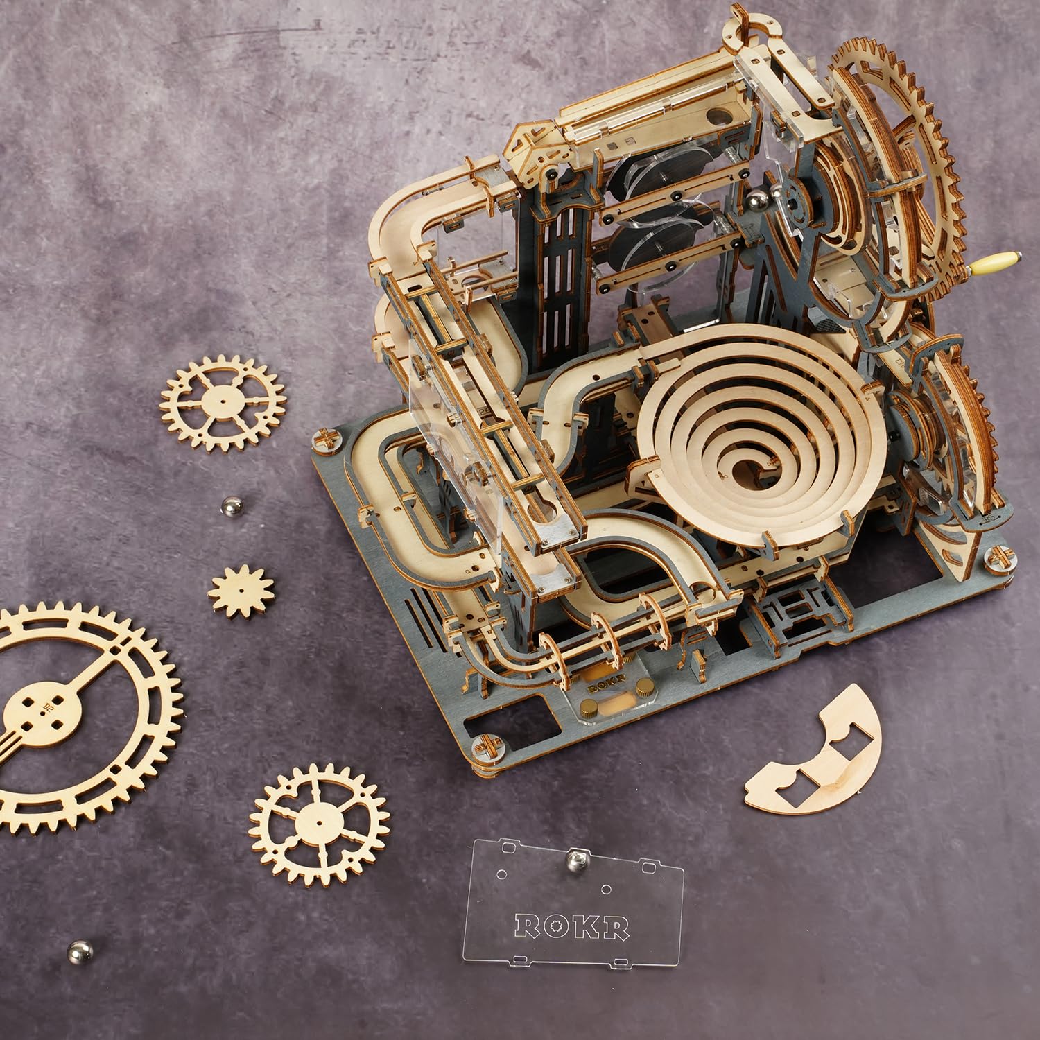 ROKR Marble Night City crank-gear reveals motion and hands-on learning potential