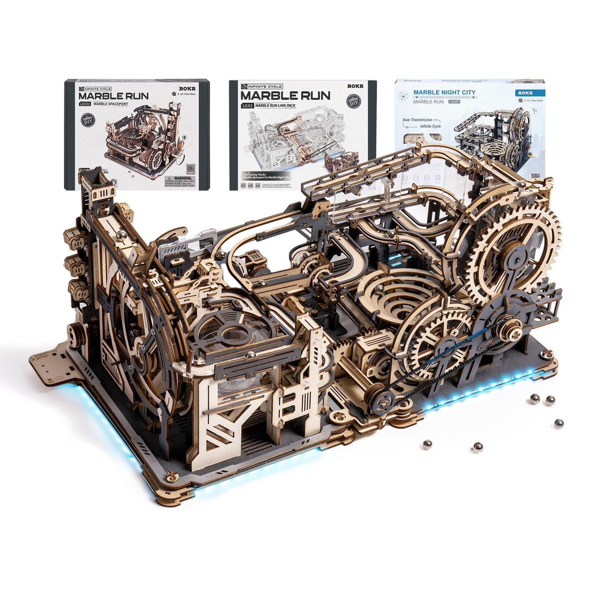 ROKR Marble Spaceport LGC01 with glow lights enhances desk decor and focus