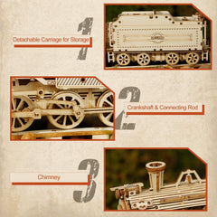 ROKR wooden parts spread highlights safe, eco-friendly materials.