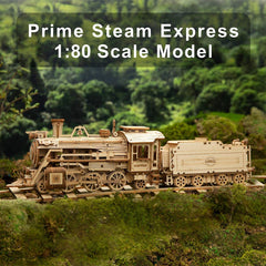 ROKR Prime Steam Express in-progress build with interlocking pieces for a satisfying challenge.