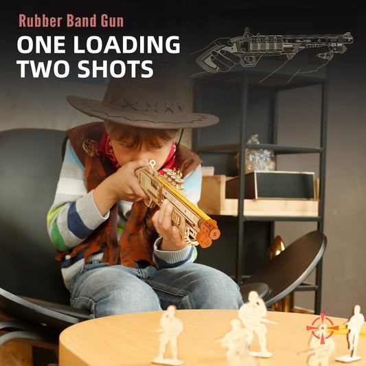 ROKR rubber band gun gift packaging ready for holiday gifting