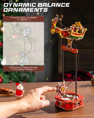 ROKR Santa on Sleigh with reindeer and gifts invites family time and creative building.
