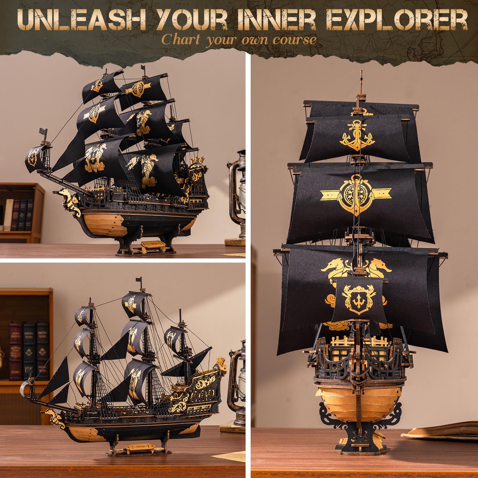 ROKR Seahorse Barque rotating rudder close-up for interactive display