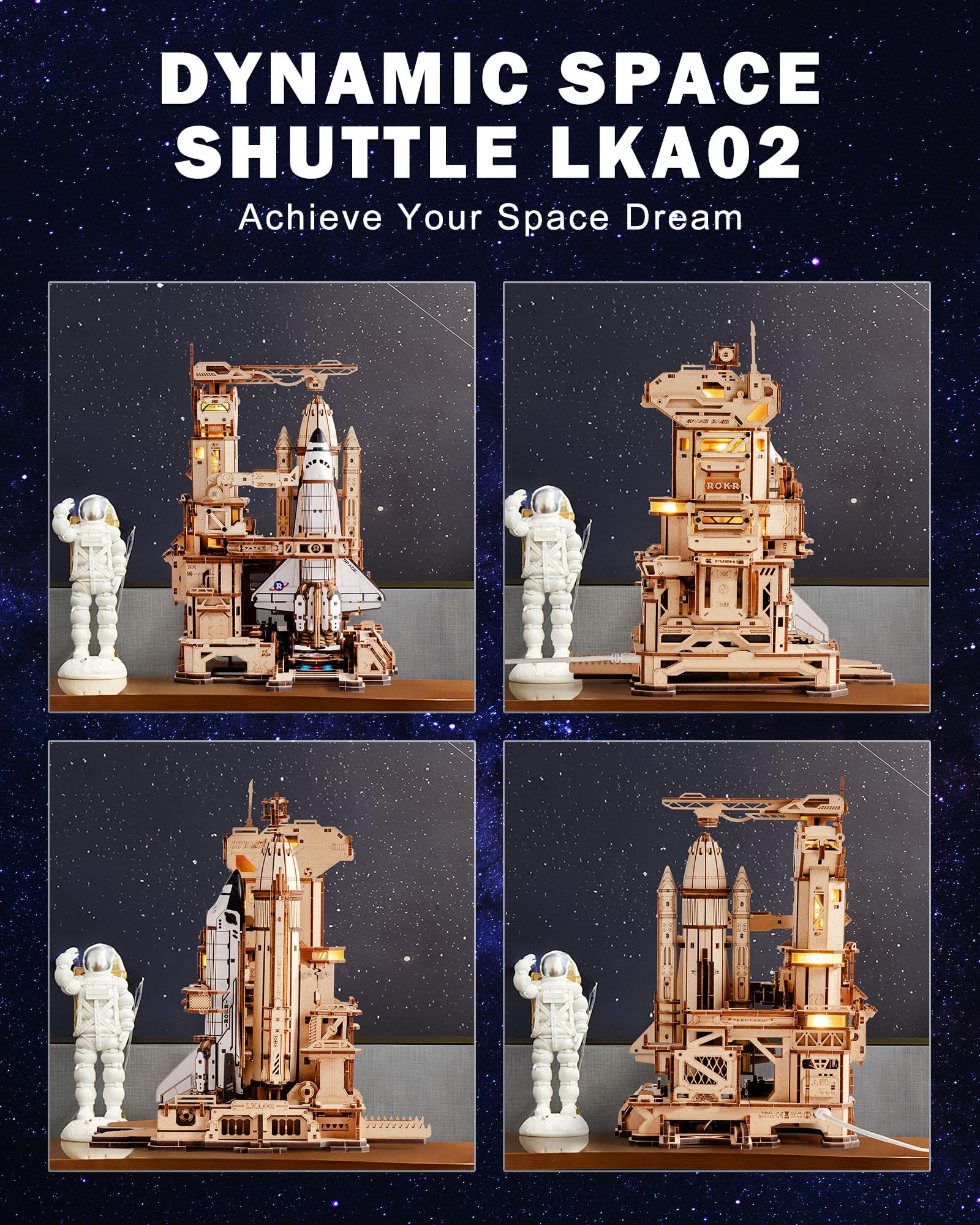 ROKR Space Shuttle instruction guide helps beginners complete the build.