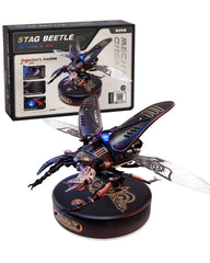 ROKR stag beetle assembly for a striking desk display and mindful building
