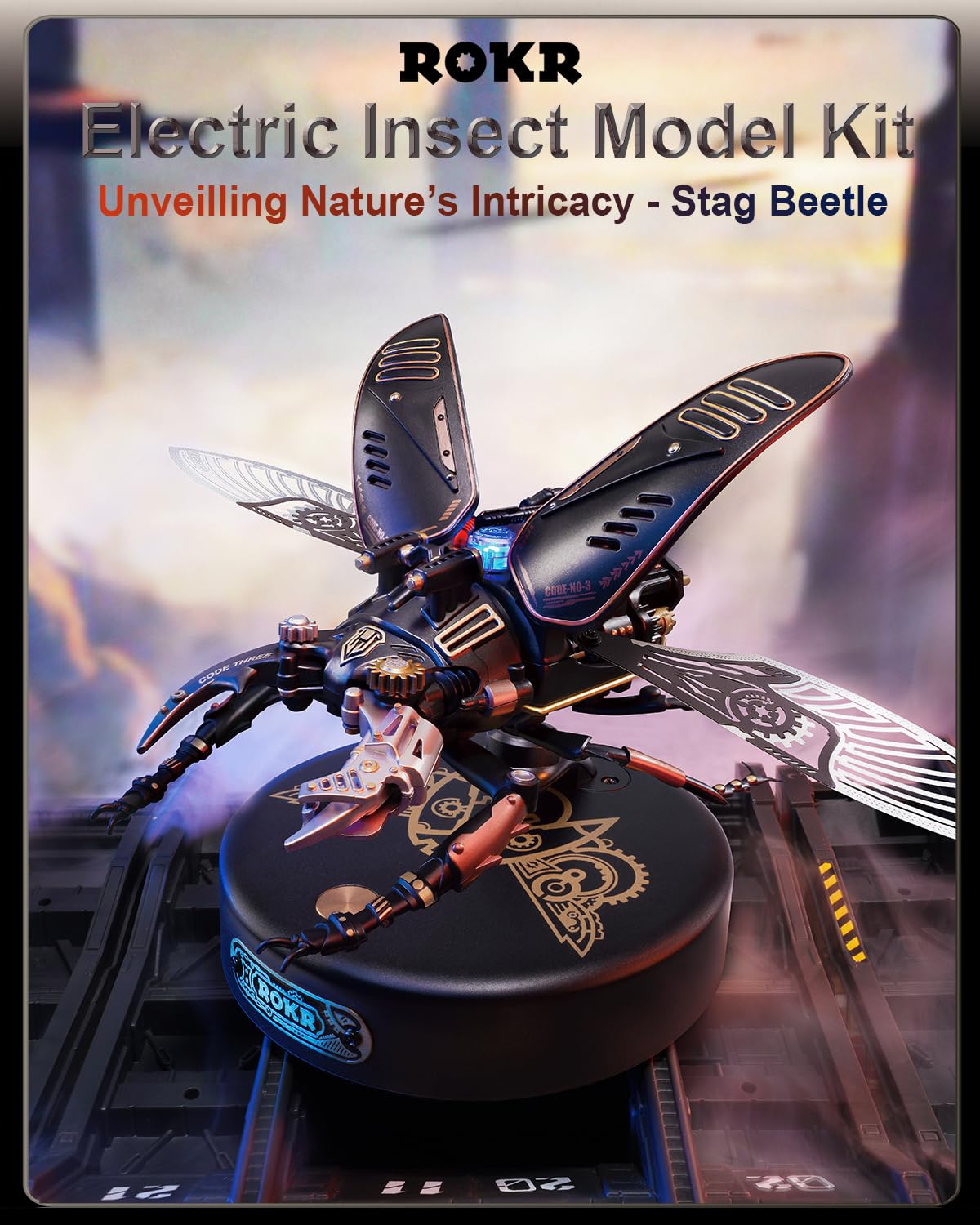 ROKR stag beetle wings flapping for a dynamic tabletop display