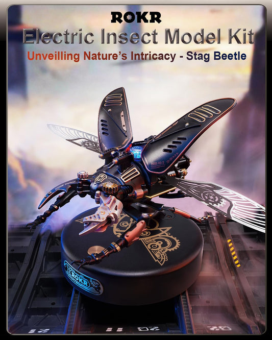 ROKR stag beetle wings flapping for a dynamic tabletop display
