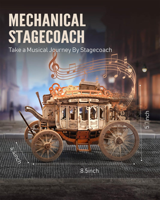 ROKR Stagecoach plywood parts show precise laser-cut fit for satisfying builds.