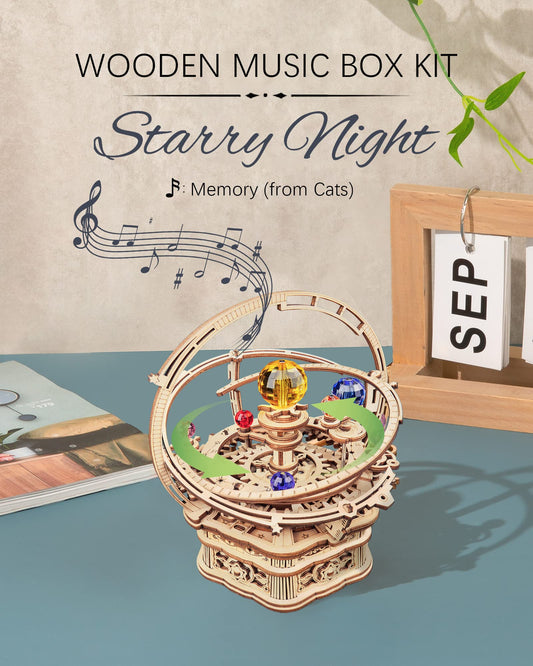 ROKR Starry Night interlocking pieces offer a satisfying glue-free build experience.