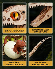 ROKR Velociraptor 4-level gear system offers realistic poseable play and display.