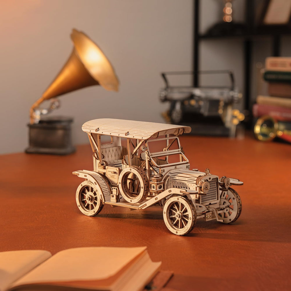 ROKR vintage car model display stand enhances desk or shelf décor