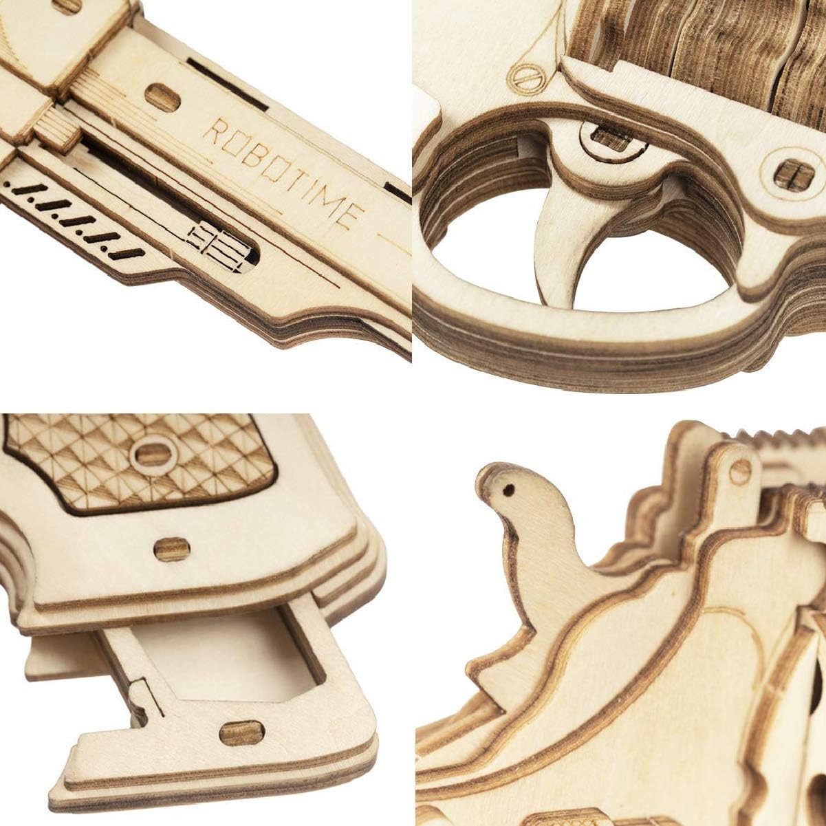 ROKR wooden targets and rubber bands illustrate the launching gameplay for indoor family fun