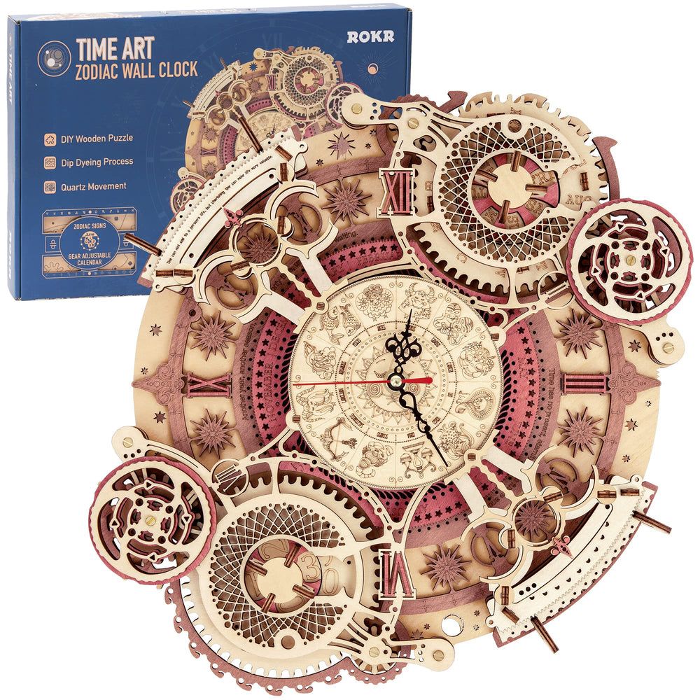 ROKR Zodiac Wall Clock face dial for precise time at a glance.