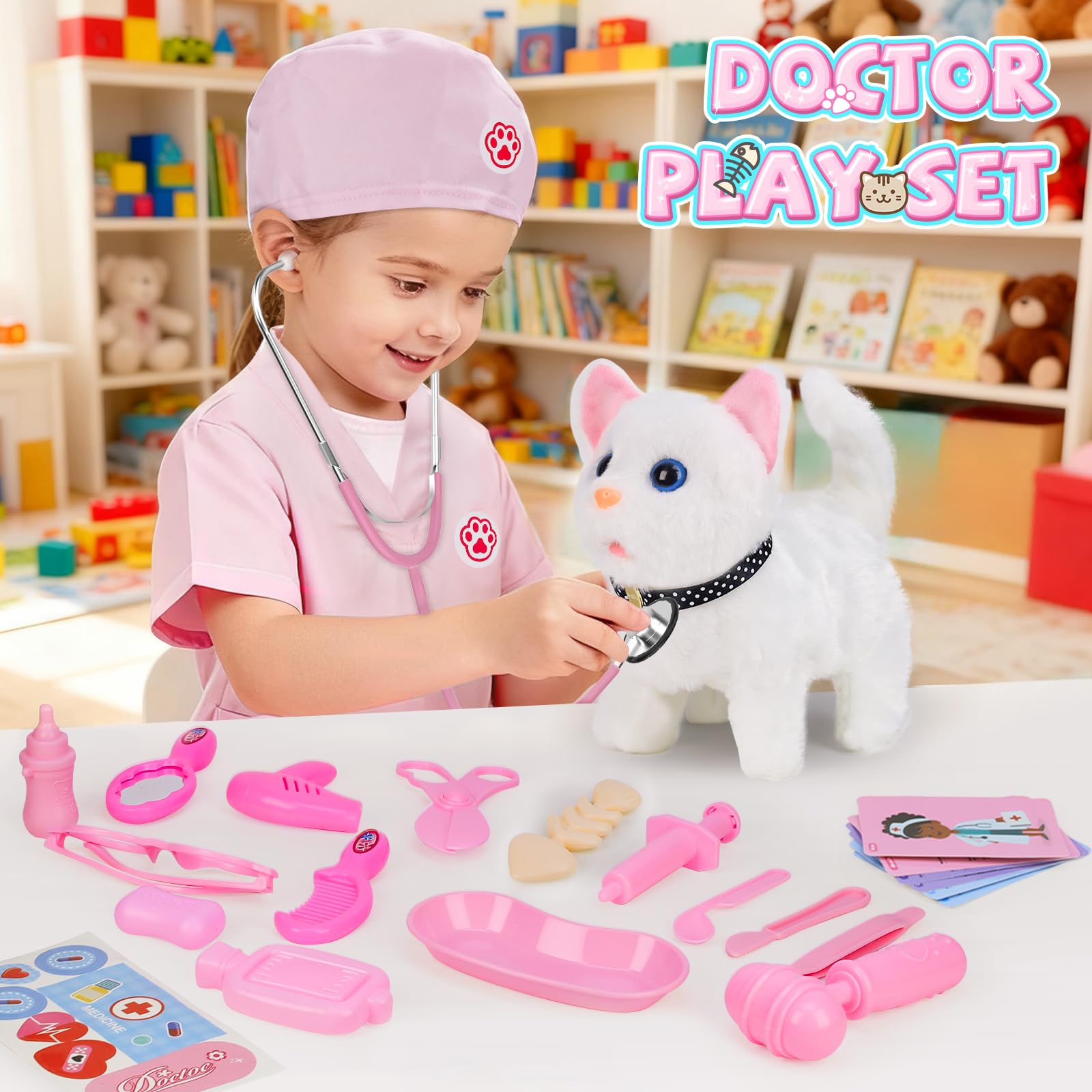 Rolevoria Doctor Kit Stethoscope for pretend heartbeat during visits.