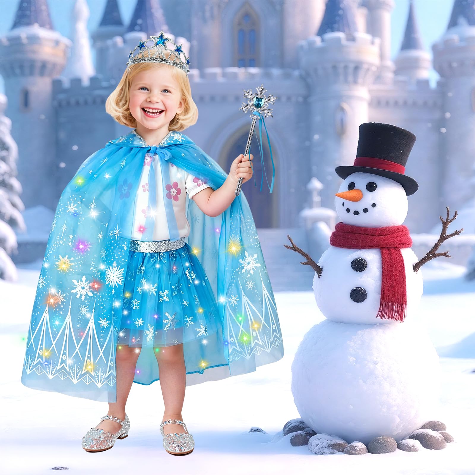 Rolevoria light-up princess dress tutu skirt glows during twirling play.