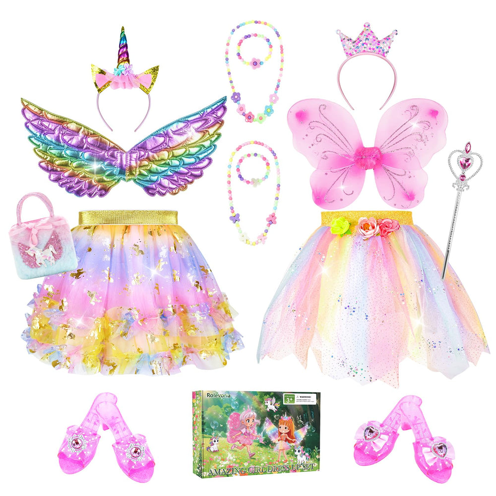 Rolevoria Princess dress with unicorn wings promotes imaginative dress-up play