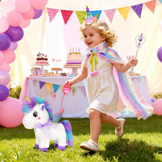 Rolevoria Unicorn Talking and Singing Toy engages children with interactive phrases.