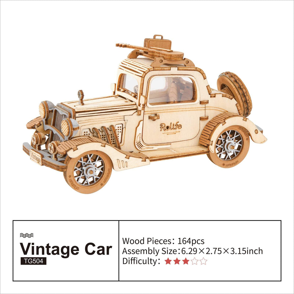Rolife 3D car model antique blue finish adds collectible appeal