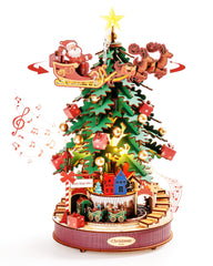 Rolife 3D puzzle Christmas tree assembly pieces show precise interlocking for a clean setup