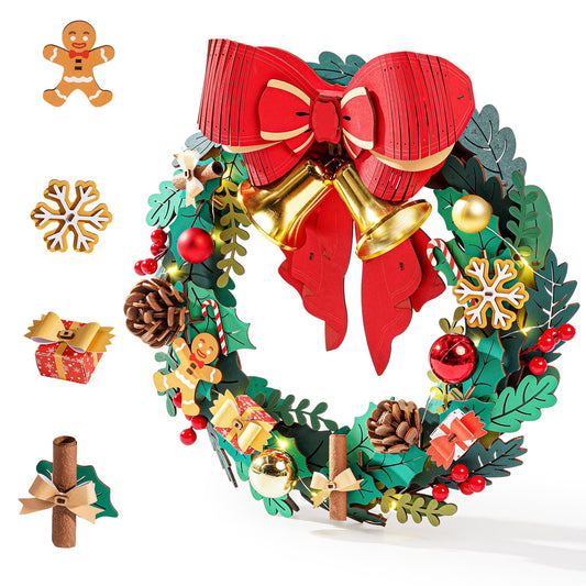 Rolife 3D puzzle wreath front door with LED glow
