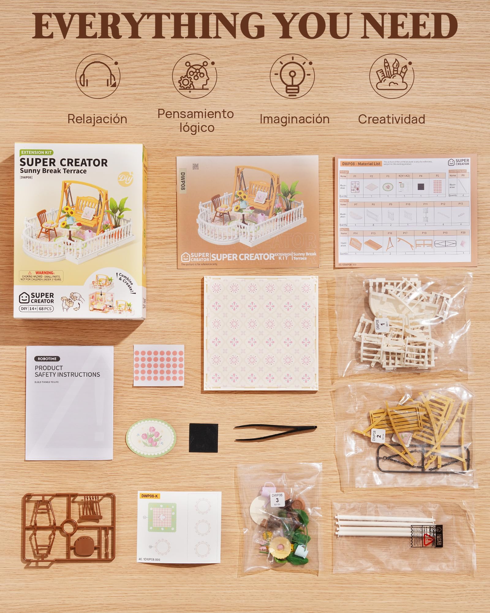 Rolife 68-piece kit offers quick assembly for instant diorama magic.