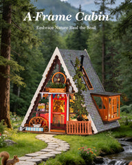 Rolife A-Frame Cabin roof detail shown to evoke cozy rustic styling.
