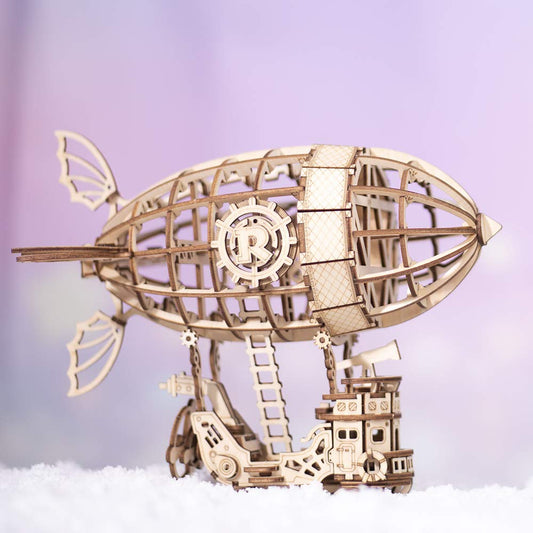 Rolife airship laser-cut plywood sheets for precise assembly.