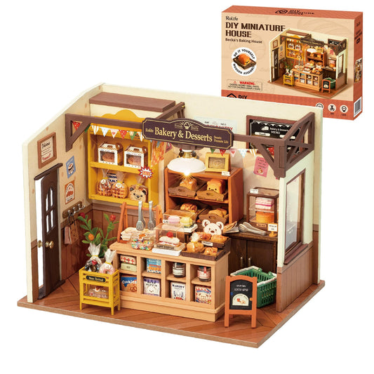 Rolife Beckas Baking House components guide easy assembly and durable structure.