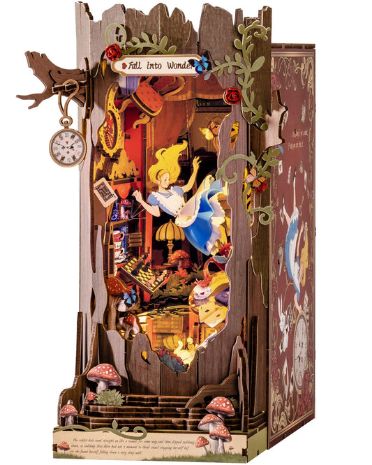 Rolife Book Nook Fall into Wonder tree hollow scene with intricate details for ambience