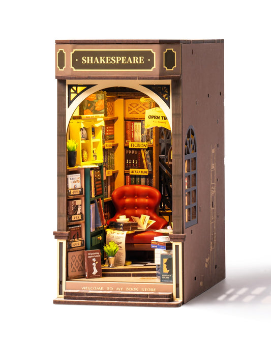 Rolife book nook kit package with components ready for a relaxing weekend build
