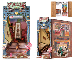 Rolife Book Nook cityscape daylight scene enhances modern decor with crisp skyline detail.