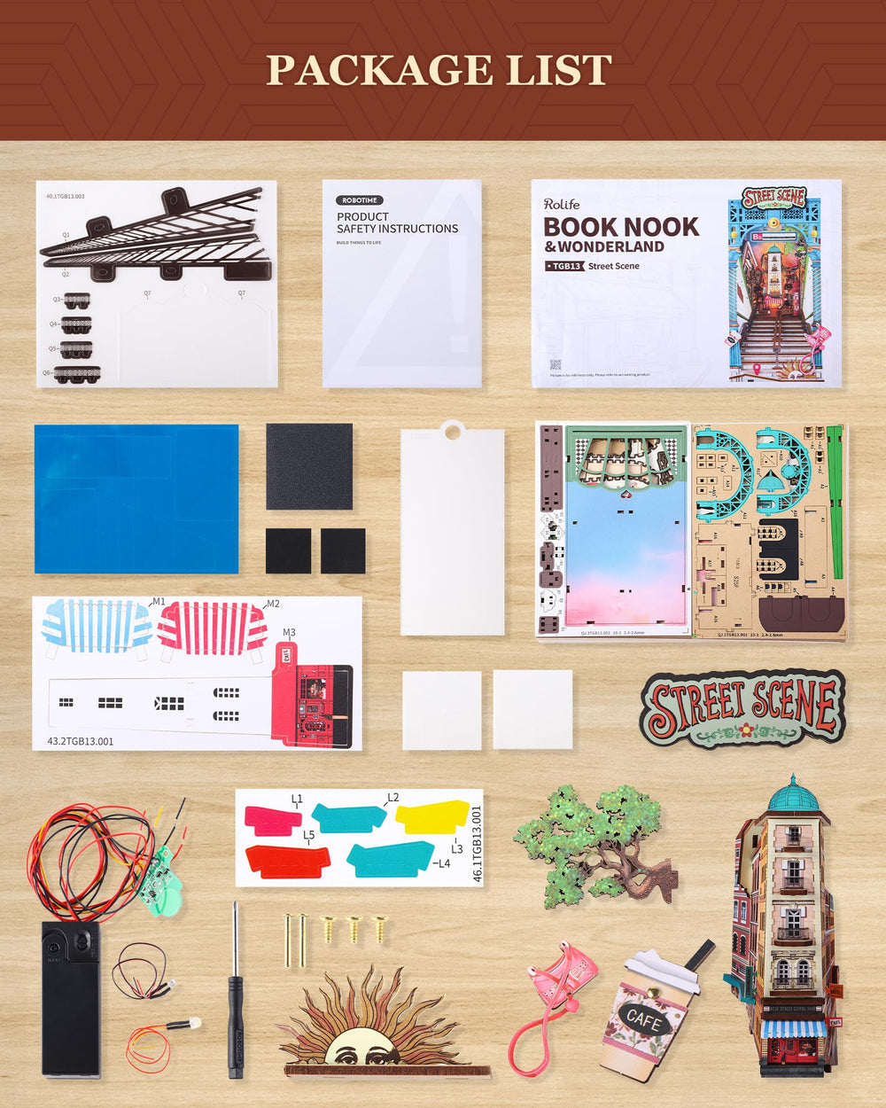 Rolife Book Nook dust cover keeps the finished scene pristine.