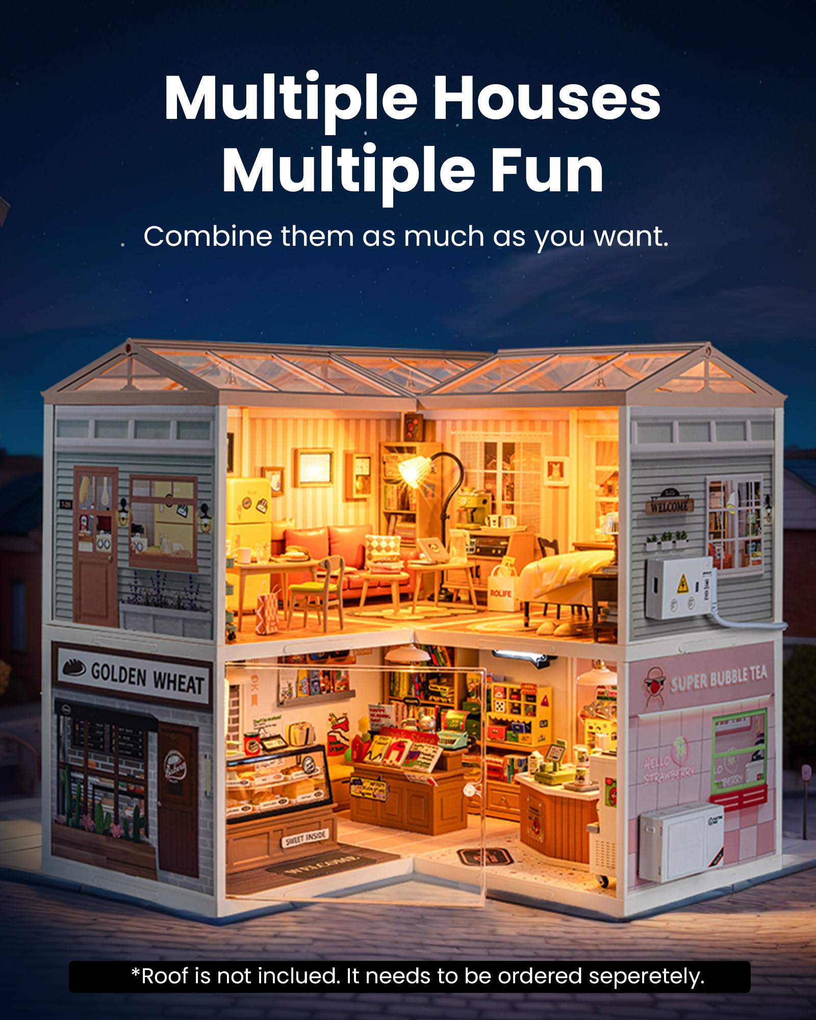 Rolife cabinet with CD player creates a nostalgic display.