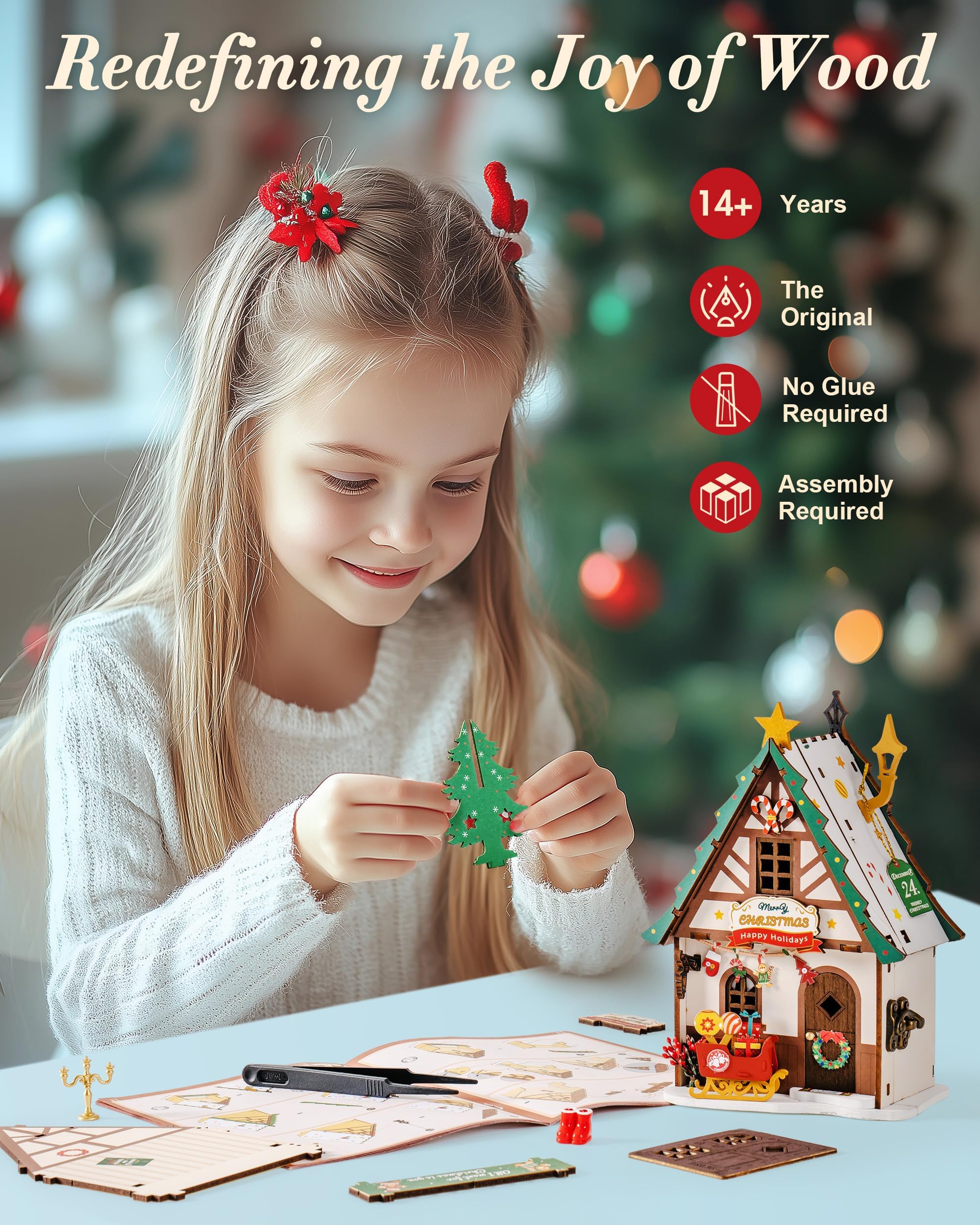 Rolife Christmas House Puzzle Gift-Ready for thoughtful holiday surprise.