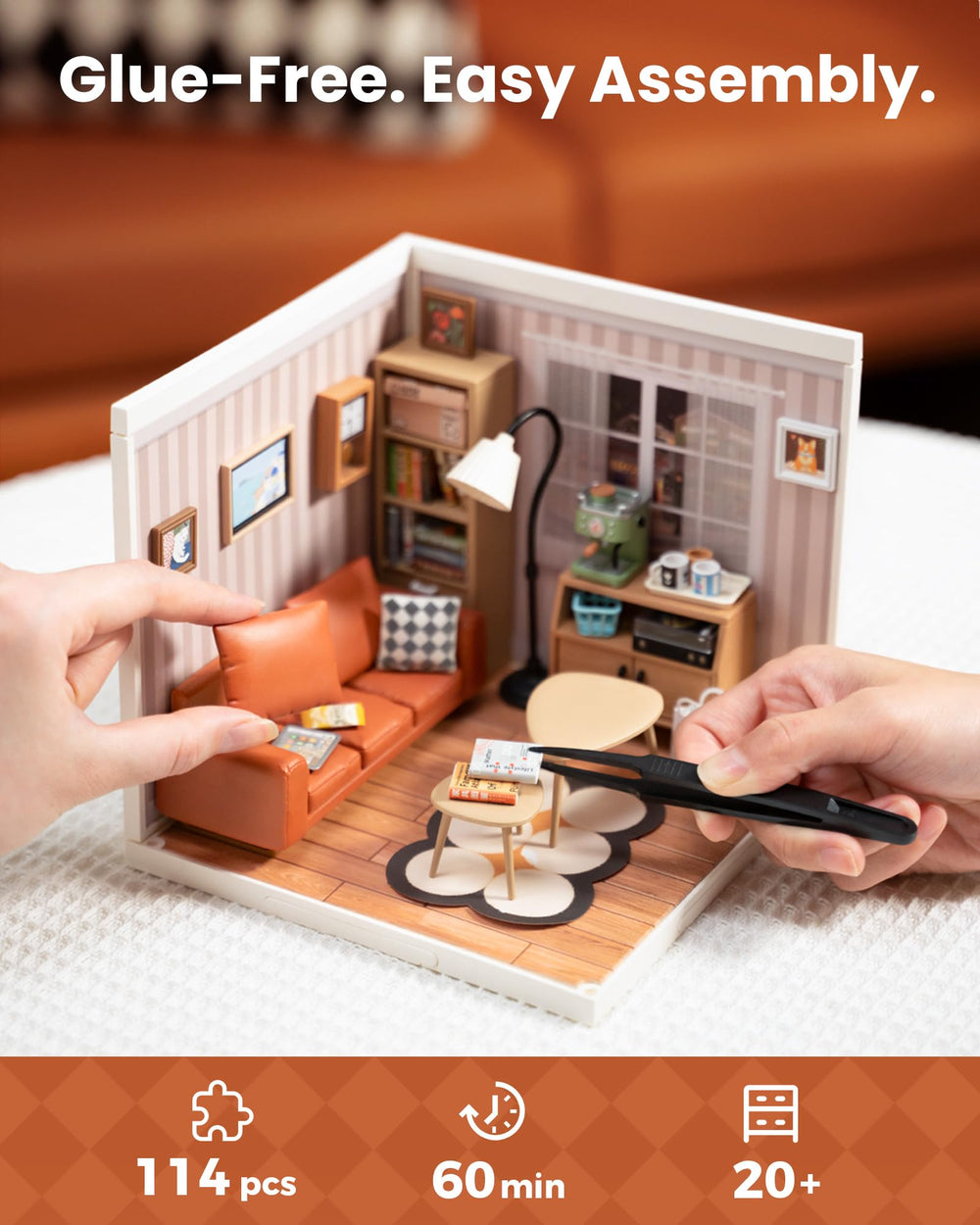 Rolife couch with cushions adds charm to miniatures.